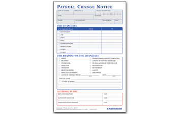 Payroll Change Notice 8.5 X 11