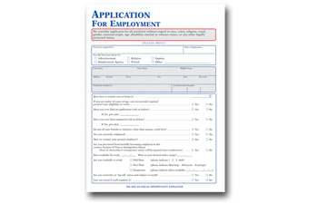 Employment Application Imprinted