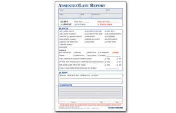 Ncr Absentee Late Report