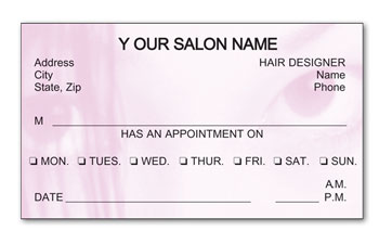 Beauty Appointment Cards