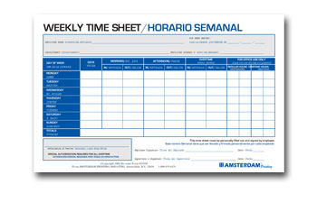 Weekly Time Sheet Bilingual