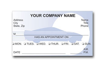 Auto Appointment Cards