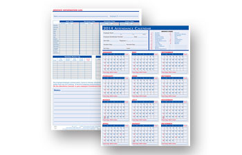 2012 Attendance Calendar Form 25/Pk