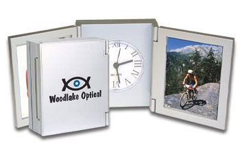 Tri-Fold Clock Photo Frame