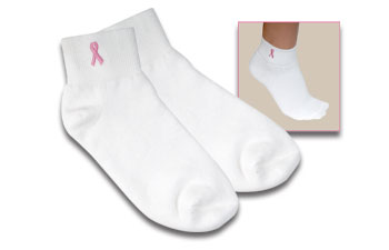 Pink Ribbon Logo Socks