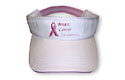 Bca Pink Ribbon White Visor
