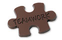 chocolate teamwork puzzle piece