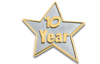 10 Yr Star Service Award Pin