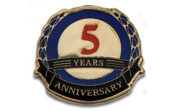 5  Years Anniversary Lapel Pin