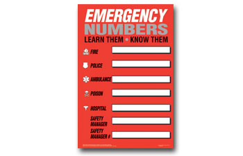 Emergency Numbers Poster