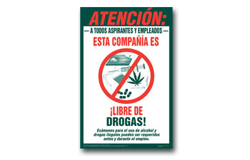 Drug Free Workplace Poster-Spanish